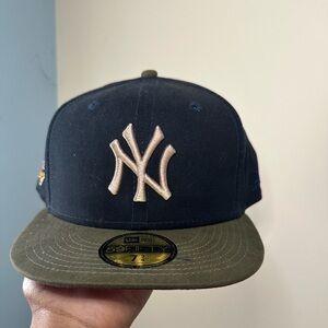 Navy blue, burgundy and olive green Baseball Cap